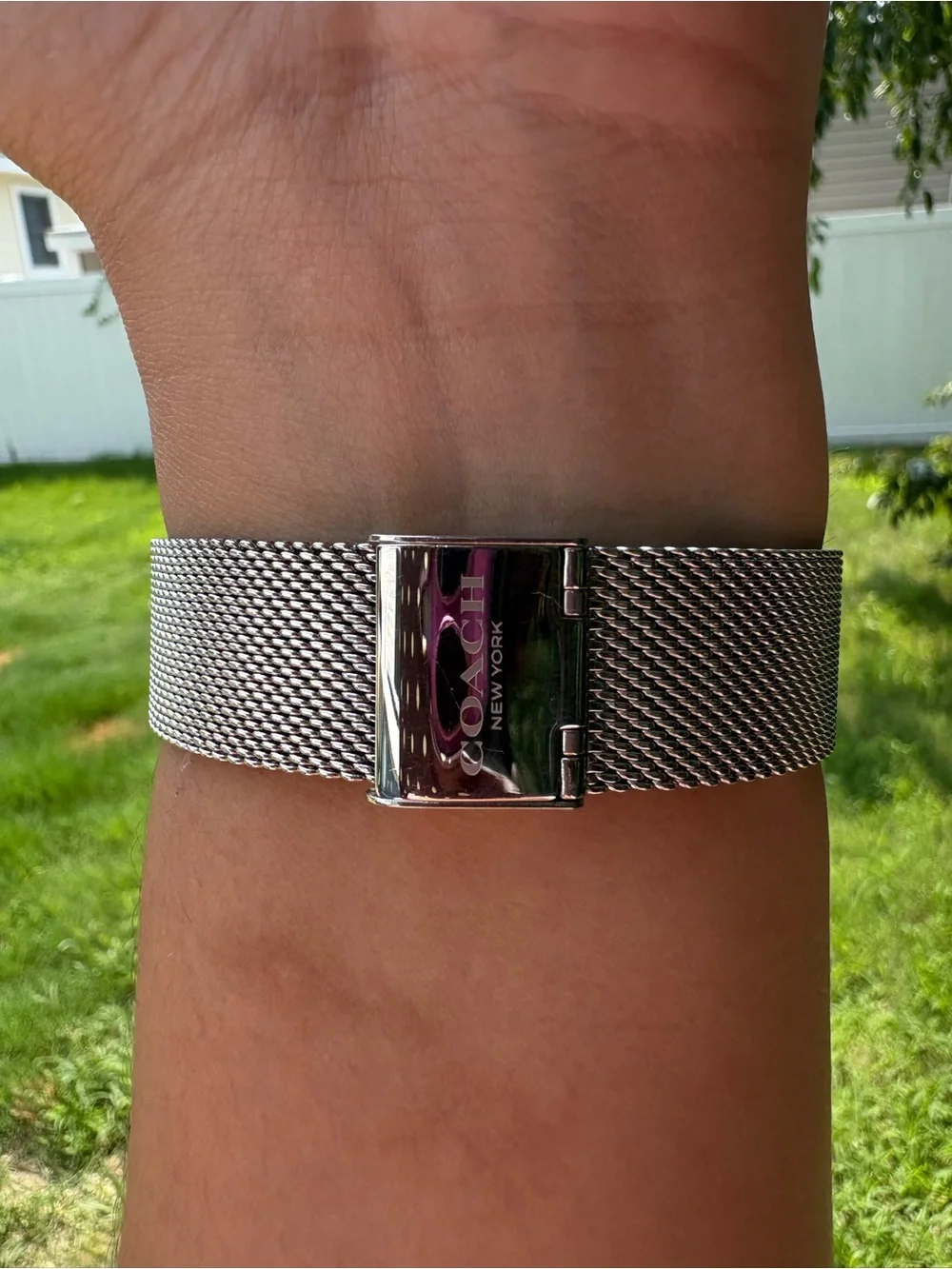 COACH ELLIOTT SILVER MESH BAND WATCH 36MM NWT